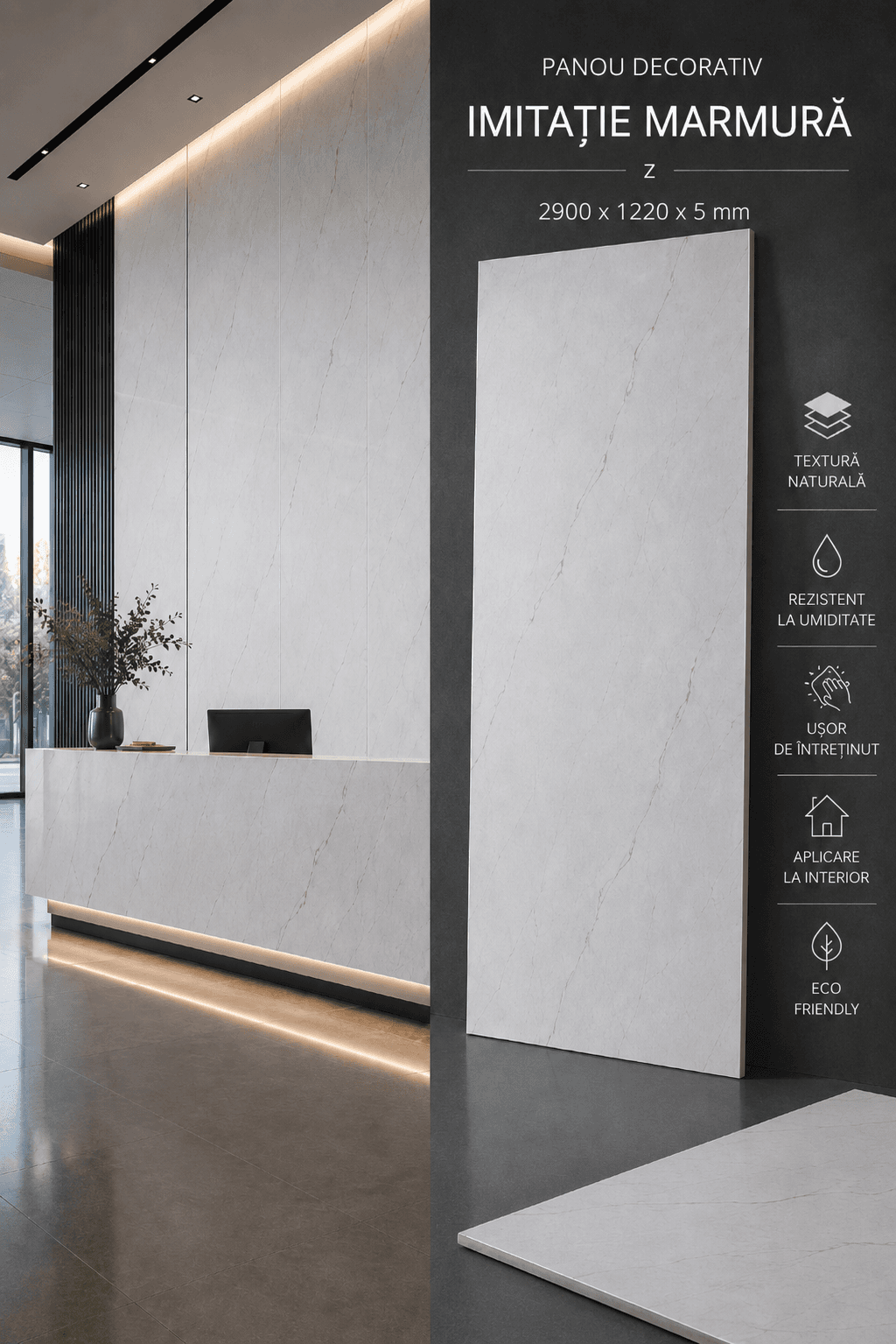 Panou Decorativ Premium – Imitație Marmură
